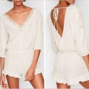 Victoria’s Secret 100% cotton White Lace Romper
